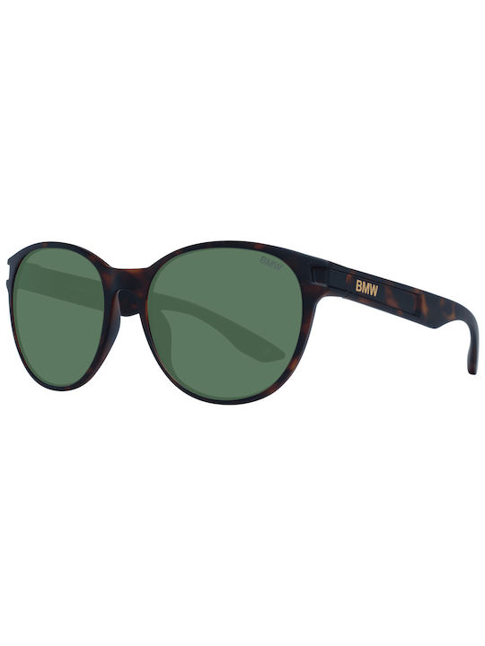 BMW Men's Sunglasses with Brown Tartaruga Acetate Frame and Green Lenses BW0004 52N