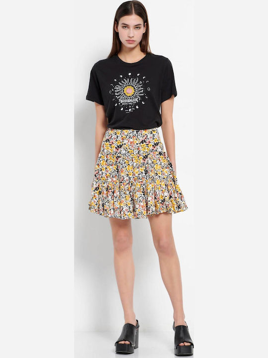 Ψηλόμεση Mini Φούστα Κλος Floral Πολύχρωμη