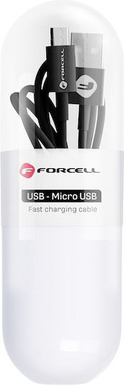 Forcell C321 Regular USB 2.0 to micro USB Cable Μαύρο 1m