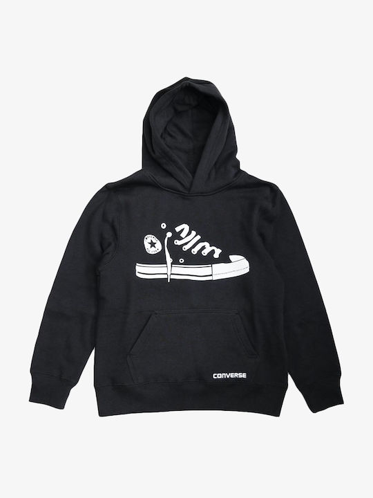 Converse Kids Sweatshirt with Hood and Pocket Black