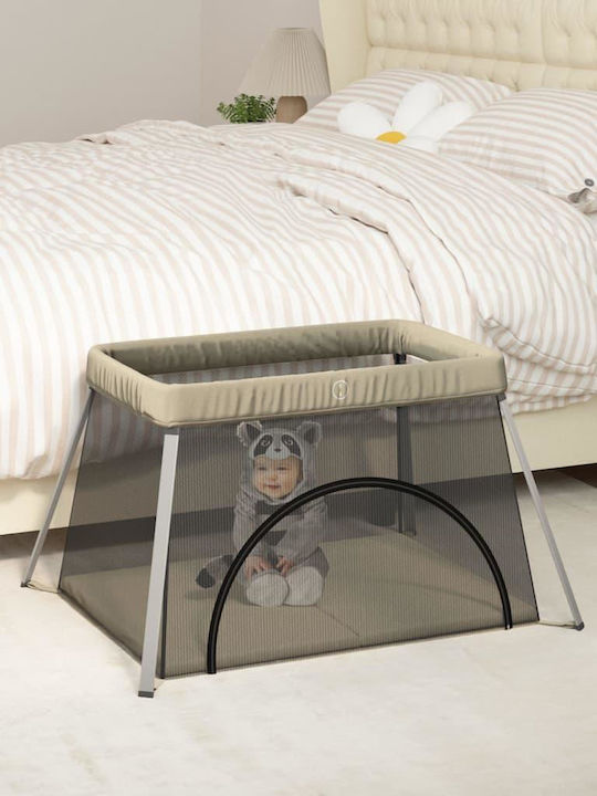 vidaXL Playpen with Mattress Beige Grey 110x82cm