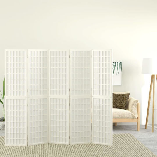 vidaXL Dekorativer Raumteiler Hölzernes mit 5 Paneelen 200x170cm