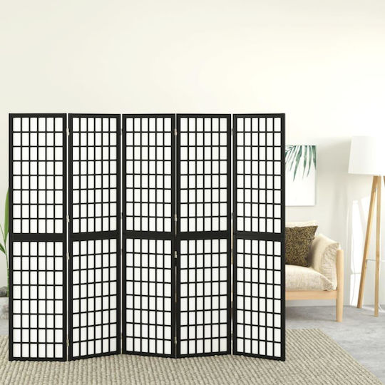 vidaXL Dekorativer Raumteiler Hölzernes mit 5 Paneelen 200x170cm