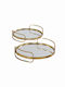 Art et Lumiere Metallic Round Decorative Tray with Mirror 2pcs