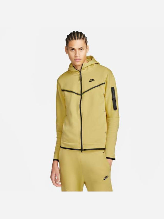 Nike Ανδρική Φούτερ Ζακέτα με Κουκούλα Κίτρινη