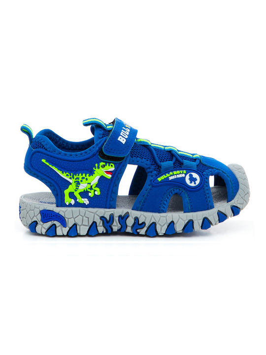 Bull Boys Shoe Sandals with Velcro & Lights Blue