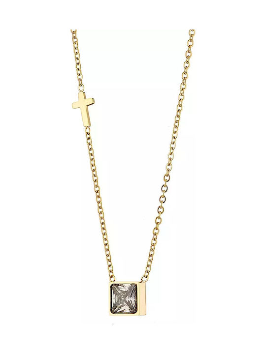 Oxzen from Gold Plated Steel with Zircon