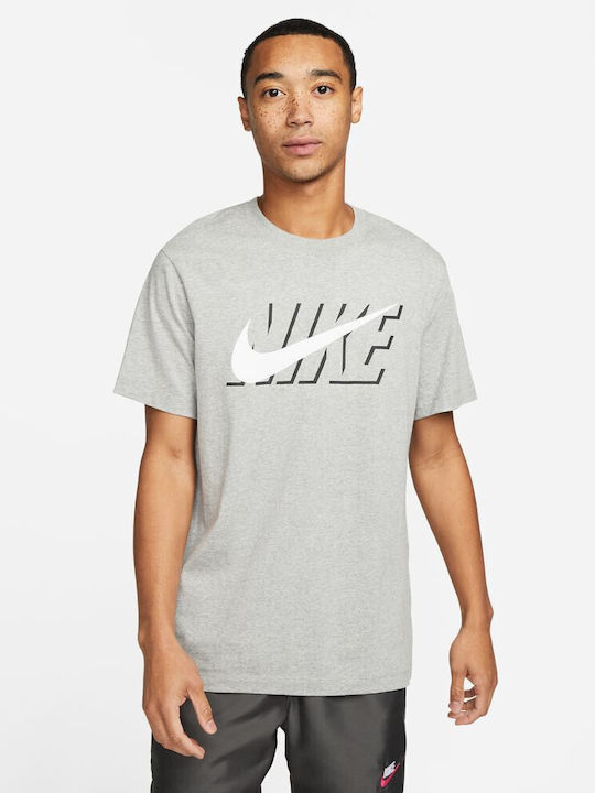 Nike Sportswear Αθλητικό Ανδρικό T-shirt Γκρι με Στάμπα