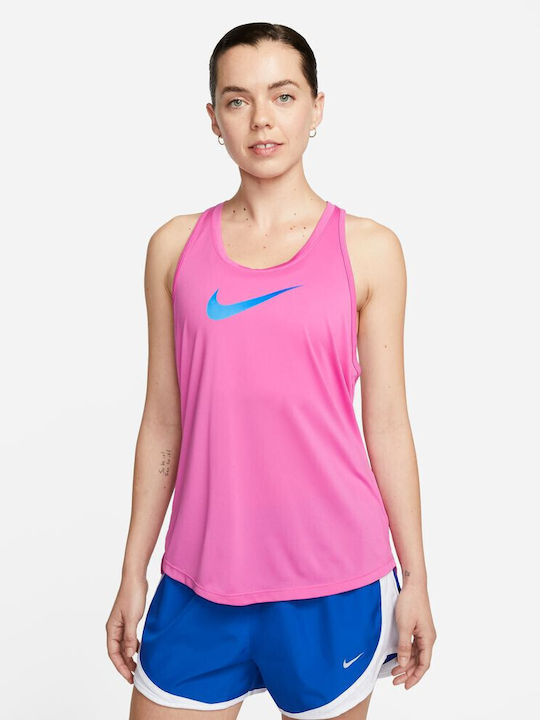 Nike One Καλοκαιρινή Γυναικεία Μπλούζα Αμάνικη Ροζ