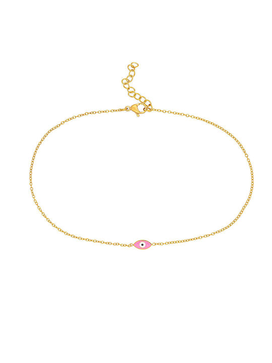 Excite-Fashion Bracelet Anklet Chain with design Eye made of Steel Gold Plated