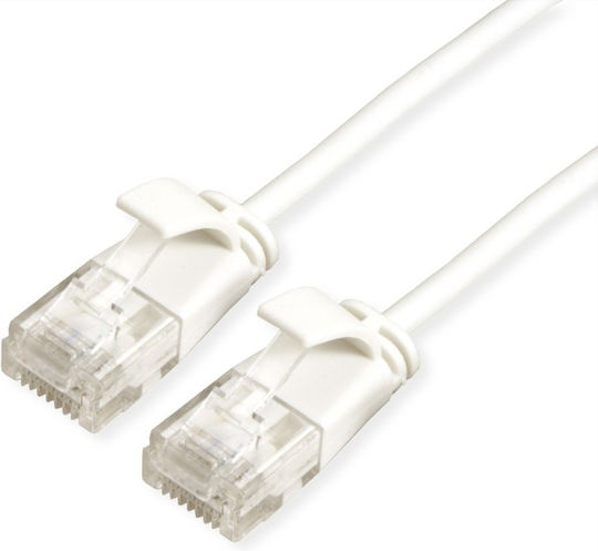 Roline U/UTP Cat.6a (Gigabit) Καλώδιο Δικτύου Ethernet 1m Λευκό