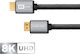 Kruger & Matz HDMI 2.1 Ultra High Speed 48Gbps 4K 120Hz HDR VRR Braided Cable HDMI male - HDMI male 3m Μαύρο