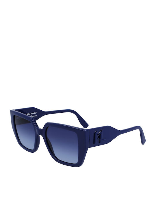 Karl Lagerfeld Women's Sunglasses with Navy Blue Plastic Frame and Blue Gradient Lens KL6098S-400