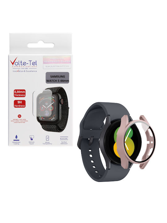 Volte-Tel Vollflächig gehärtetes Glas für das Galaxy Watch 5 44mm 1Stück 8325779 Rose Gold