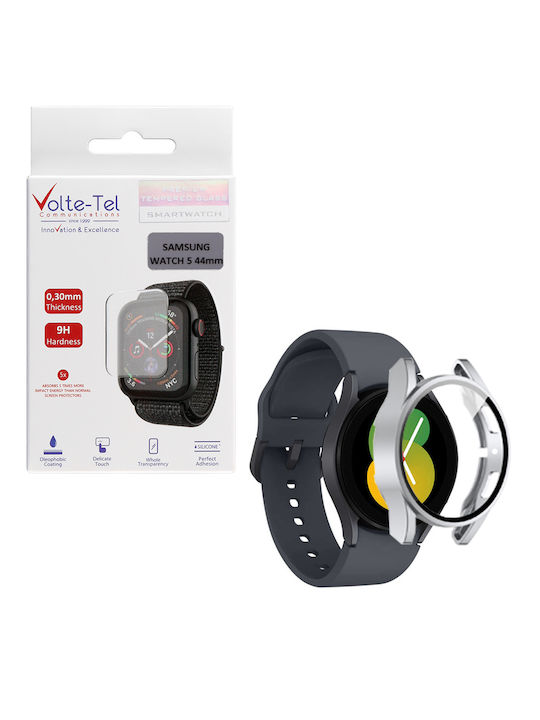 Volte-Tel Full Face Tempered Glass για το Galaxy Watch 5 44mm 1τμχ 8325793 Silver