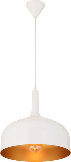 ArteLibre Titu Pendant Light White Bell with Socket E27 30cm