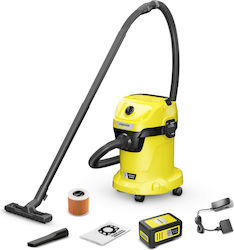 Karcher WD 3-18 Battery Set Wet-Dry Vacuum for Dry Dust & Debris 225W with Waste Container 17lt