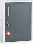 Kleankin Metallic First Aid Wall Cabinet with Lock 53.5x40x15cm