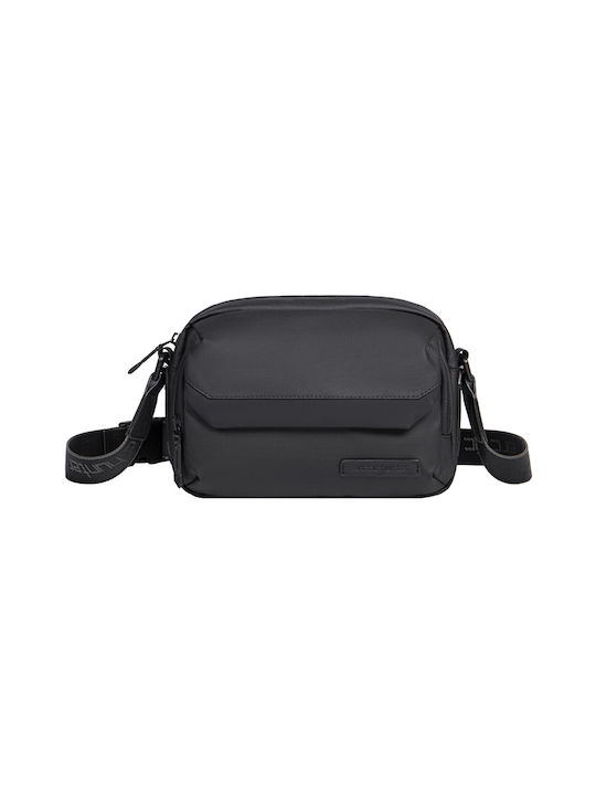Arctic Hunter Fabric Shoulder / Crossbody Bag with Zipper, Internal Compartments & Adjustable Strap Black 16.5x7x24.5cm