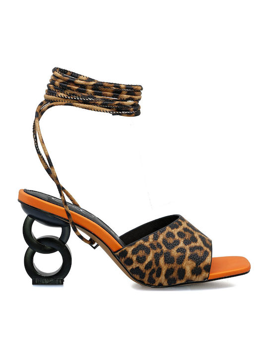 Leder Sandalen Brown/Orange