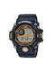 Casio Ανδρικό Ρολόι 53.5mm Χρονογράφος Solar με Μαύρο Καουτσούκ Λουράκι