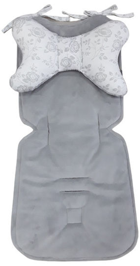 Beboulino Stroller Mattress Double Sided Roses 32x72cm Gray