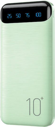 WK Minre WP-161 Power Bank 10000mAh с 2 USB-A порта Бързо зареждане 2.0 Зелен