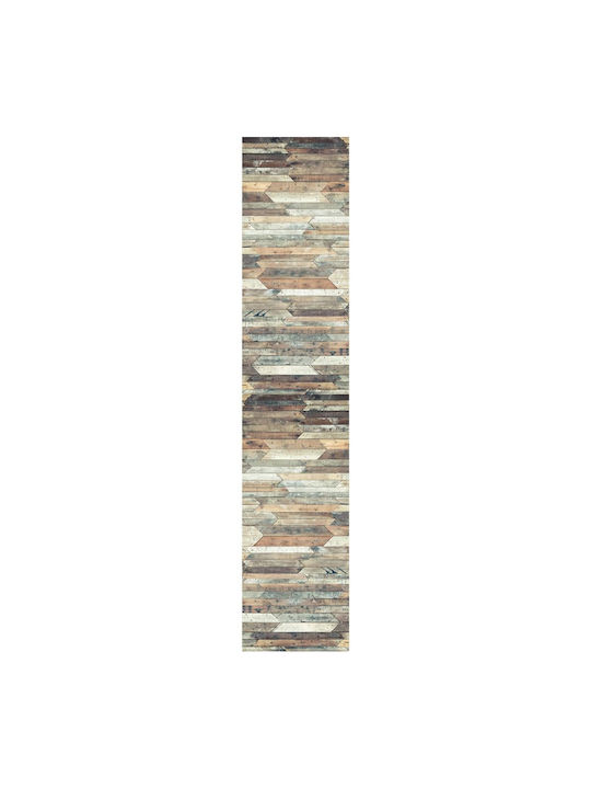 Ango Vintage Wood Kitchen Mat Runner Waterproof with Anti-slip Underlay Multicolour 50x240εκ.