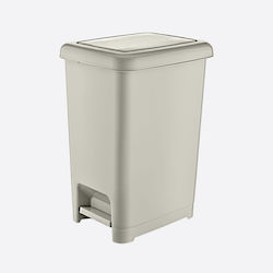 Klikareto Plastic Waste Bin 60lt with Pedal Beige