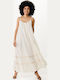 Καλοκαιρινό Maxi Φόρεμα με Βολάν Off White