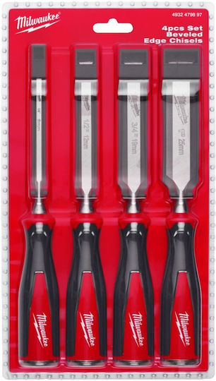 Milwaukee Skewed Chisel with Plastic Handle 4pcs