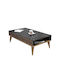 Rectangular Coffee Table Black Marble / Walnut L105xW60xH34.6cm