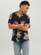 Short-sleeved Shirt Floral Black