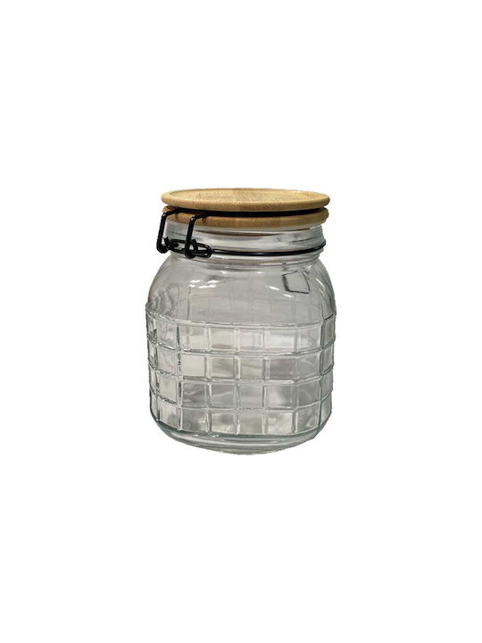Marva Vase General Use with Lid Glass Transparent 1000ml