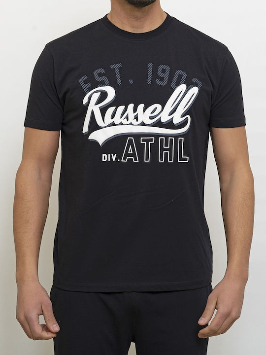 Russell Athletic Ανδρικό T-shirt Navy Μπλε με Στάμπα