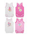 Pretty Baby Set Body pentru Bebeluși Lenjerie Fără mâneci Multicolor 4buc