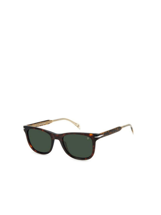 David Beckham Men's Sunglasses with Brown Tartaruga Plastic Frame and Green Lens DB 1113/S 086/QT