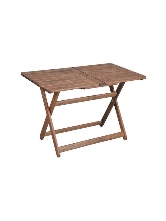 Retto Outdoor Dinner Foldable Wood Table Brown 140x80x71cm
