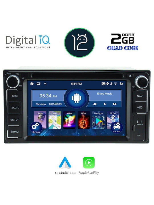 Digital IQ Car Audio System for Toyota Verso / Celica / Hilux / Prius / RAV 4 / Urban Cruiser / Yaris / GT86 Subaru Trezia 1999-2009 (Bluetooth/USB/AUX/WiFi/GPS/Apple-Carplay/CD) with Touch Screen 7"