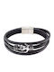 Oxzen Men's Bracelet with Anchor Design Made of Leather 22cm