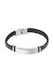 Oxzen Herren Armband Identität aus Leder 21cm