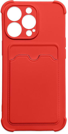 Hurtel Card Armor Back Cover Silicon cu Suport pentru Carduri Roșu (Redmi Note 10 / 10s / Poco M5s)
