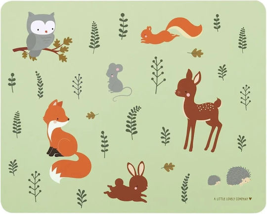 A Little Lovely Company Plastic Placemat Forest Friends Green 43x34cm