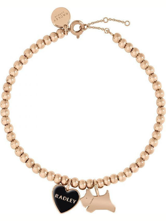Radley Damen Armband mit Design Herz aus Stahl Vergoldet mit Perlen