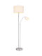 Globo Lighting Ava Floor Lamp H175xW40cm. with Socket for Bulb E27 White