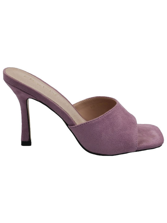 Envie Shoes Mules mit Dünn Hoch Absatz in Flieder Farbe