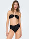 Fără bretele Top bikini Negru