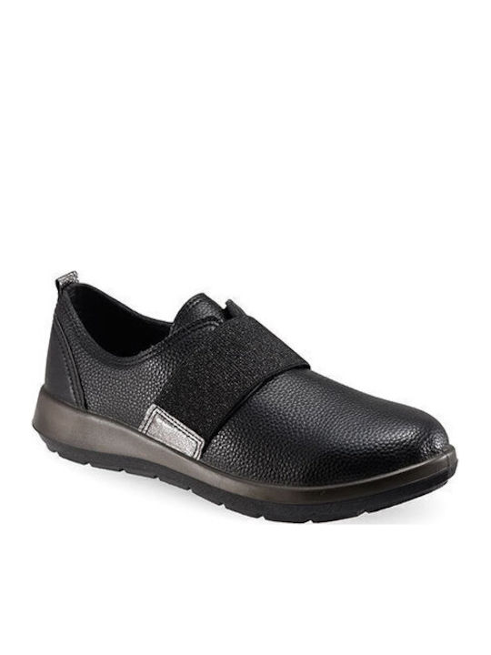 WG566B01 Anatomische Damen Slip-Ons Schwarze