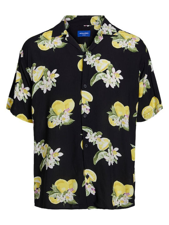 Jack & Jones Cămașă pentru copii Floral Cu mânecă scurtă Negru