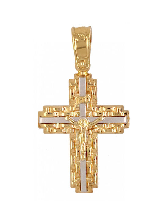 Mertzios.gr Gold Cross 14K with the Crucified